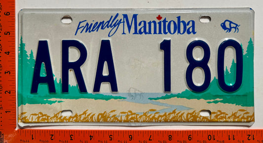 undated Manitoba #ARA 180 Passenger License Plate