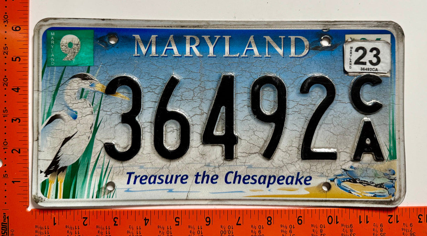 2023 Maryland #36492 C/A Passenger License Plate