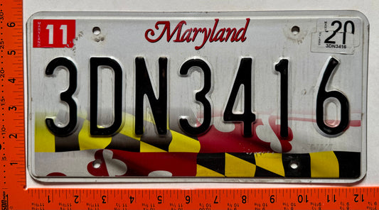 2021 Maryland #3DN3416 Passenger License Plate
