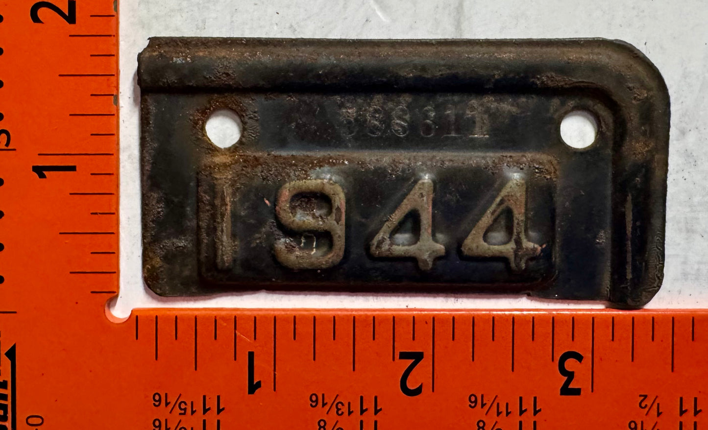 1944 Maryland #588611 Passenger License Plate Date Tab