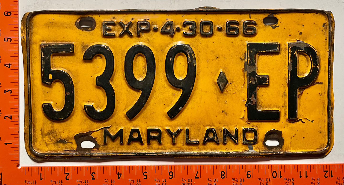 1966 Maryland #5399-EP Truck License Plate