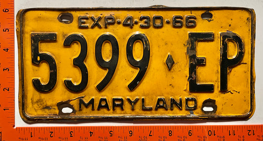 1966 Maryland #5399-EP Truck License Plate
