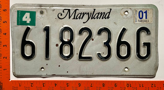 2001 Maryland #618236G Trailer License Plate