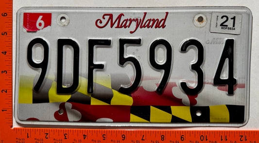 2021 Maryland #9DF5934 Passenger License Plate