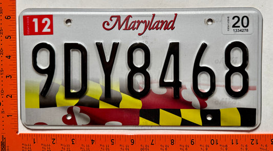 2020 Maryland #9DY8468 Passenger License Plate
