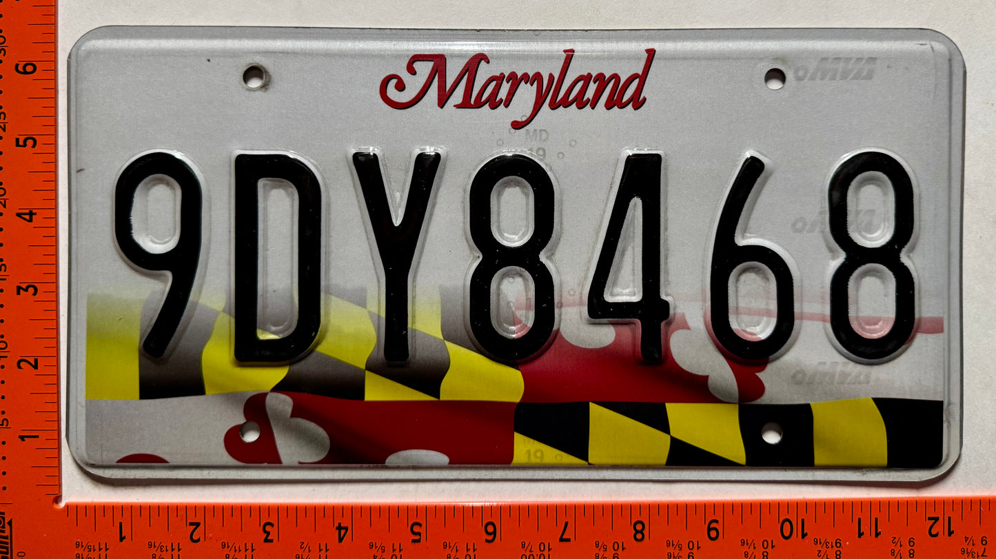 undated Maryland #9DY8468 Passenger License Plate