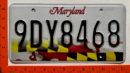 undated Maryland #9DY8468 Passenger License Plate