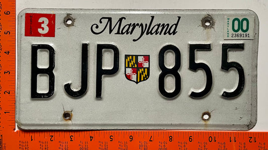 2000 Maryland #BJP 855 Passenger License Plate