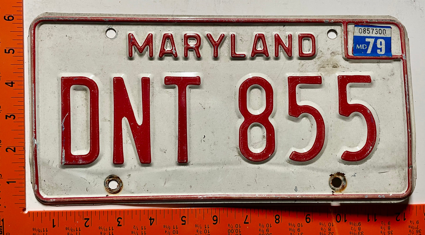 1979 Maryland #DNT 855 Passenger License Plate