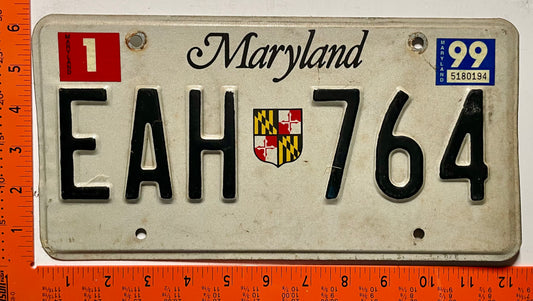 1999 Maryland #EAH 764 Passenger License Plate
