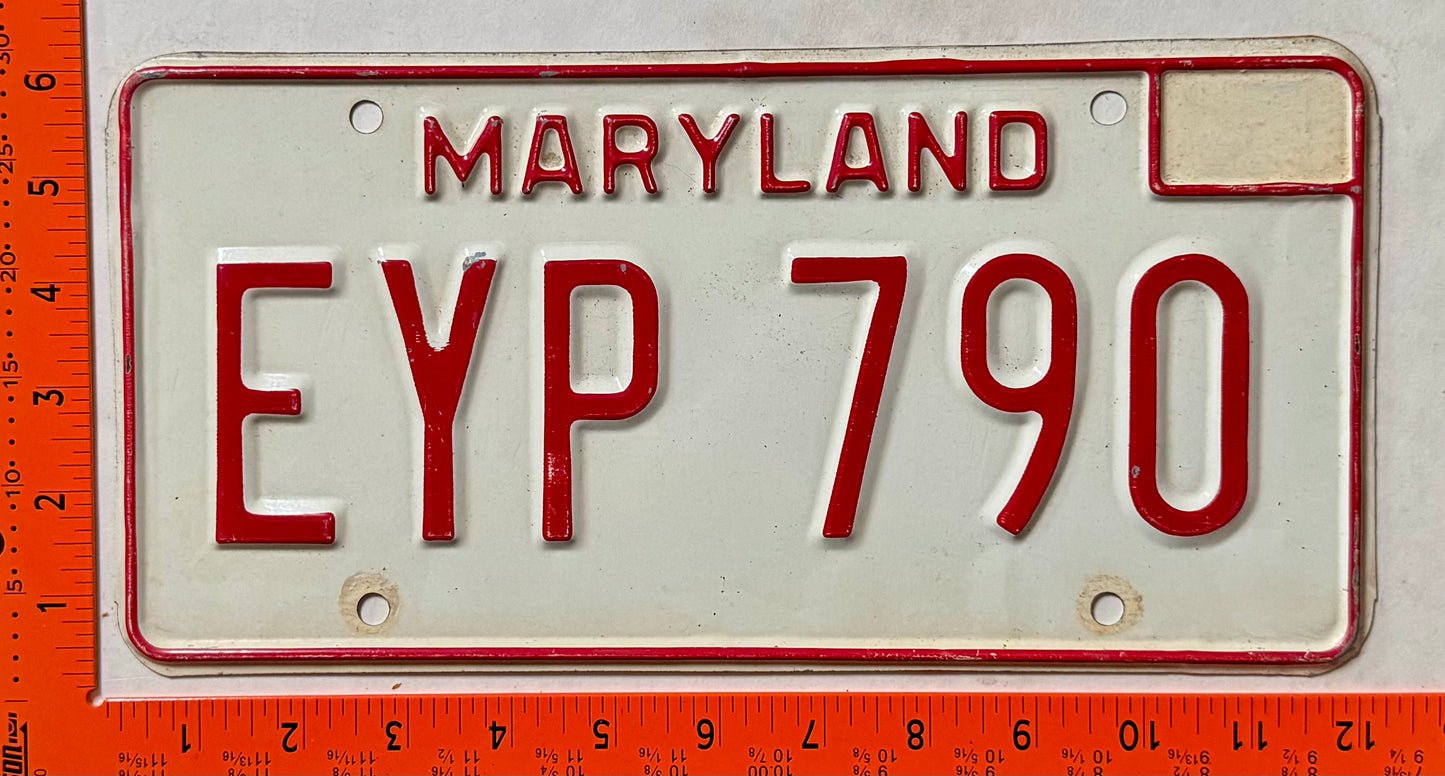 1976 Maryland #EYP 790 Passenger License Plate