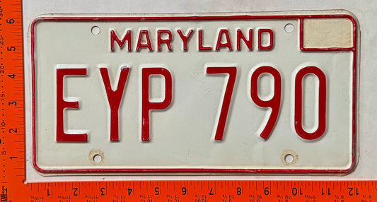 1976 Maryland #EYP 790 Passenger License Plate