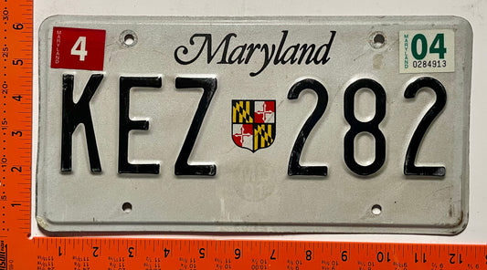 2004 Maryland #KEZ 282 Passenger License Plate