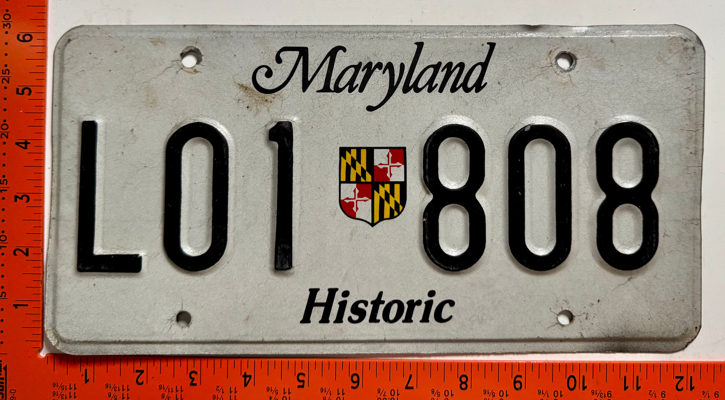 undated Maryland #L01 808 Historic License Plate