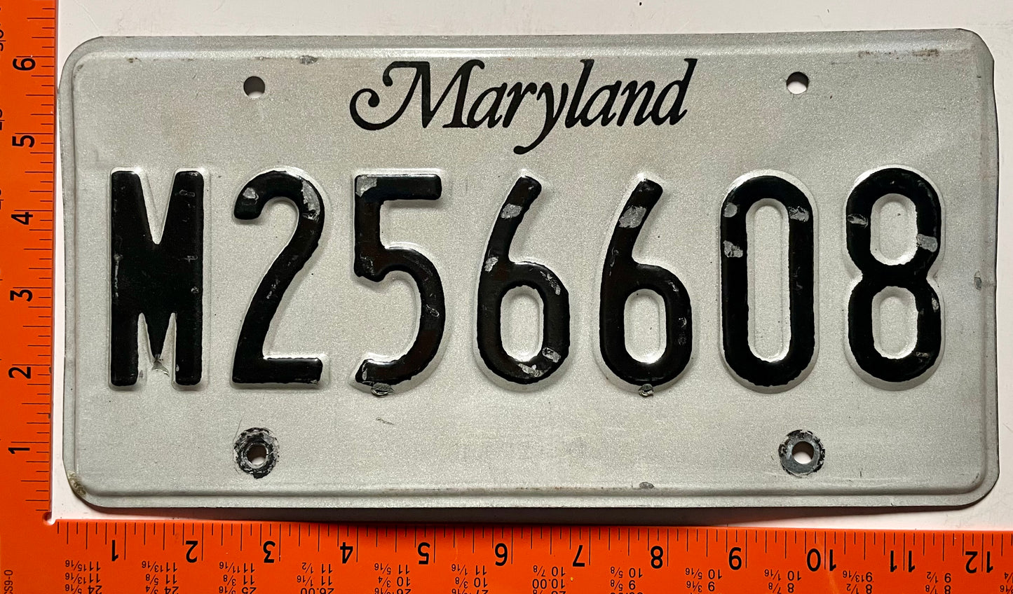 undated Maryland #M256608 Multi-Purpose Vehicle License Plate