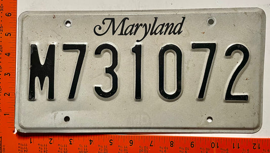 undated Maryland #M731072 Multi-Purpose Vehicle License Plate
