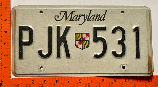 undated Maryland #PJK 531 Passenger License Plate