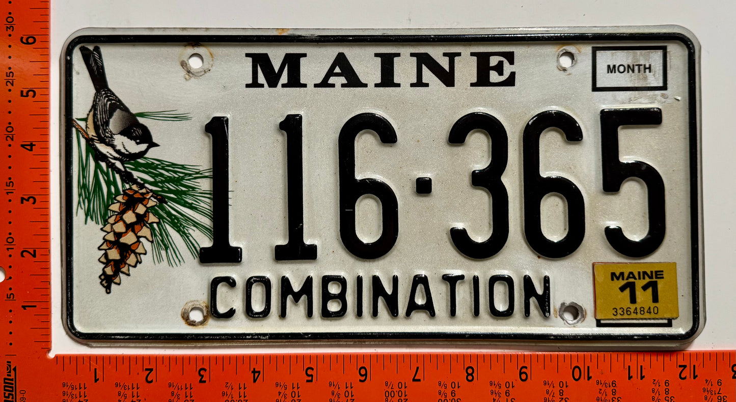 2011 Maine #116-365 Combination License Plate