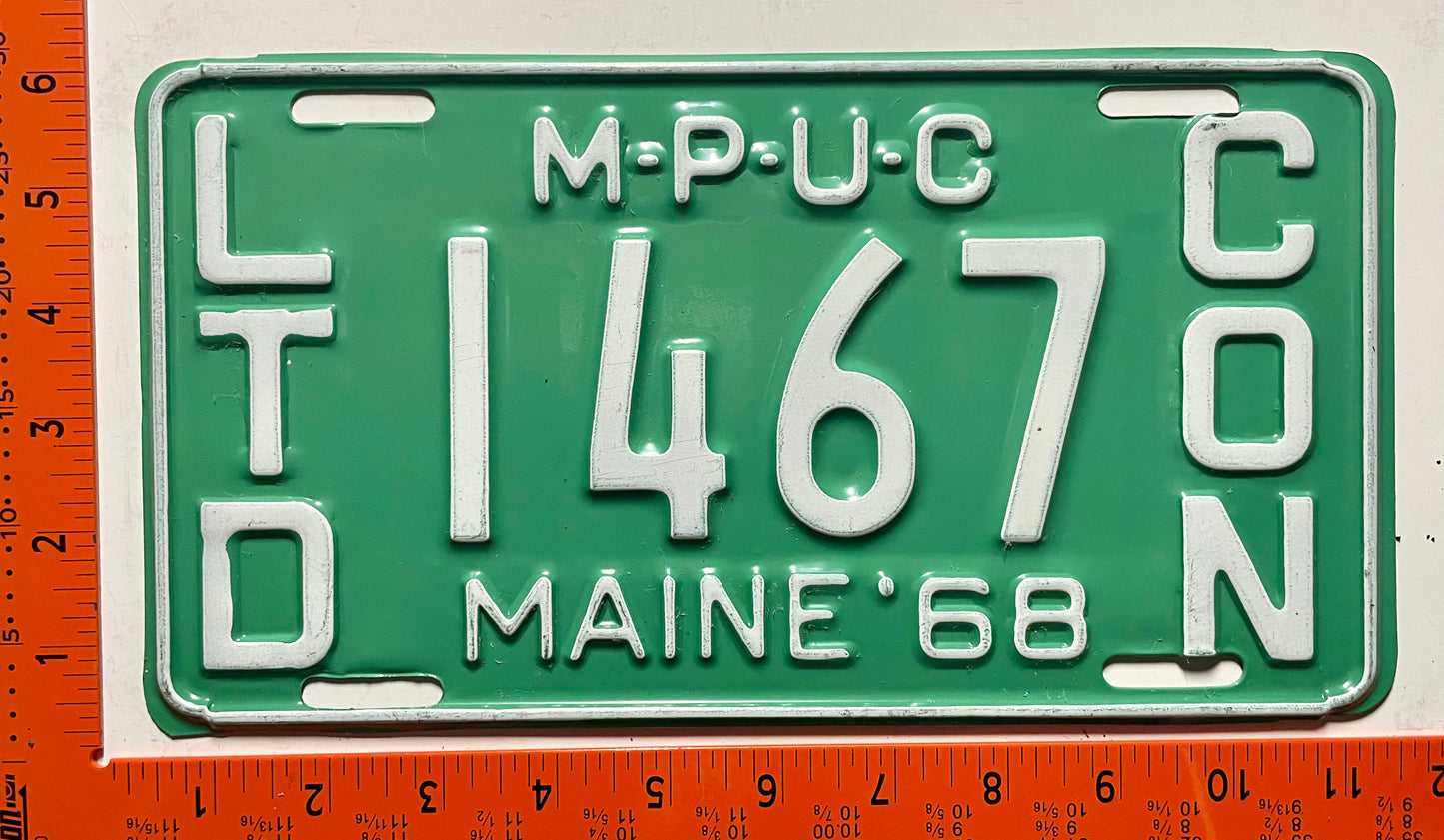 1968 Maine #1467 MPUC Truck License Plate