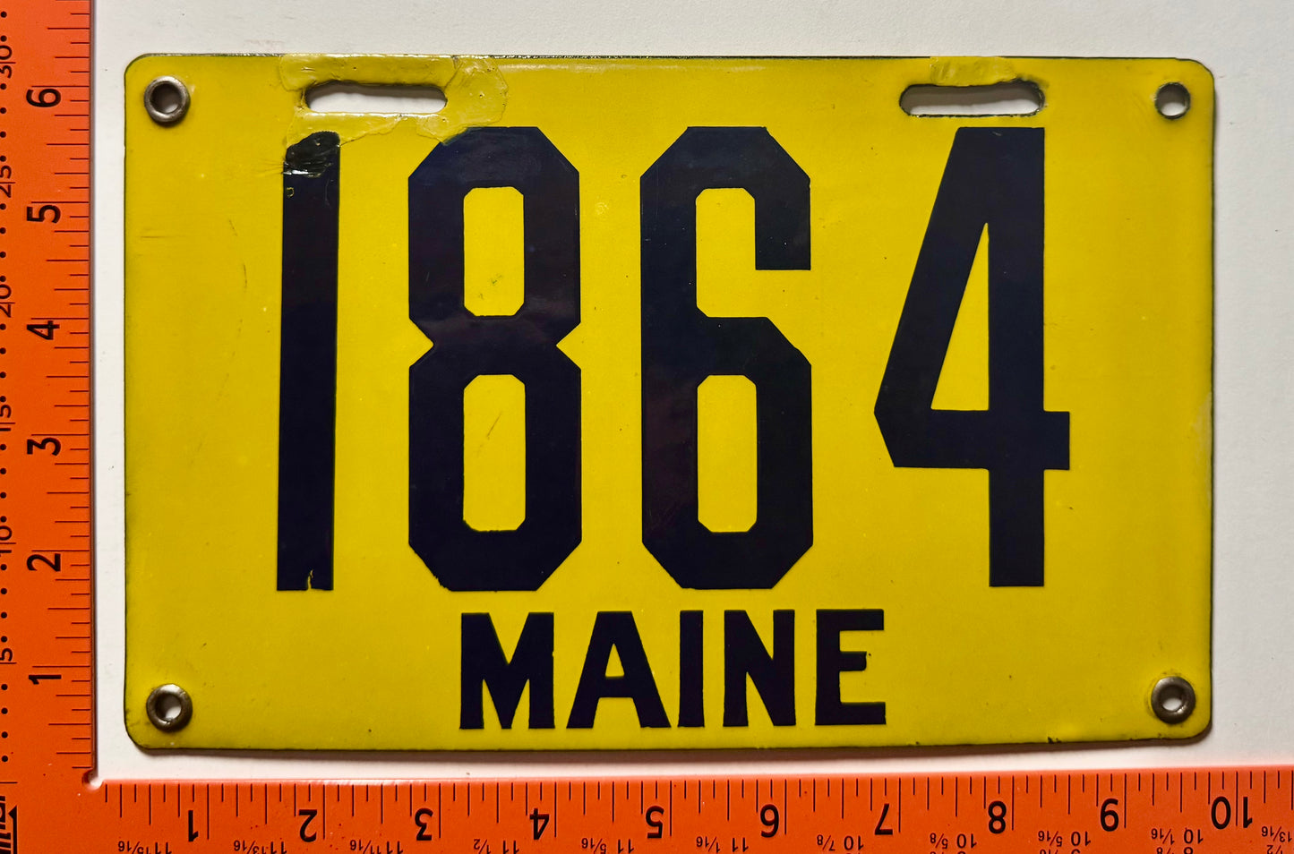 1912 Maine #1864 Passenger License Plate (Porcelain)
