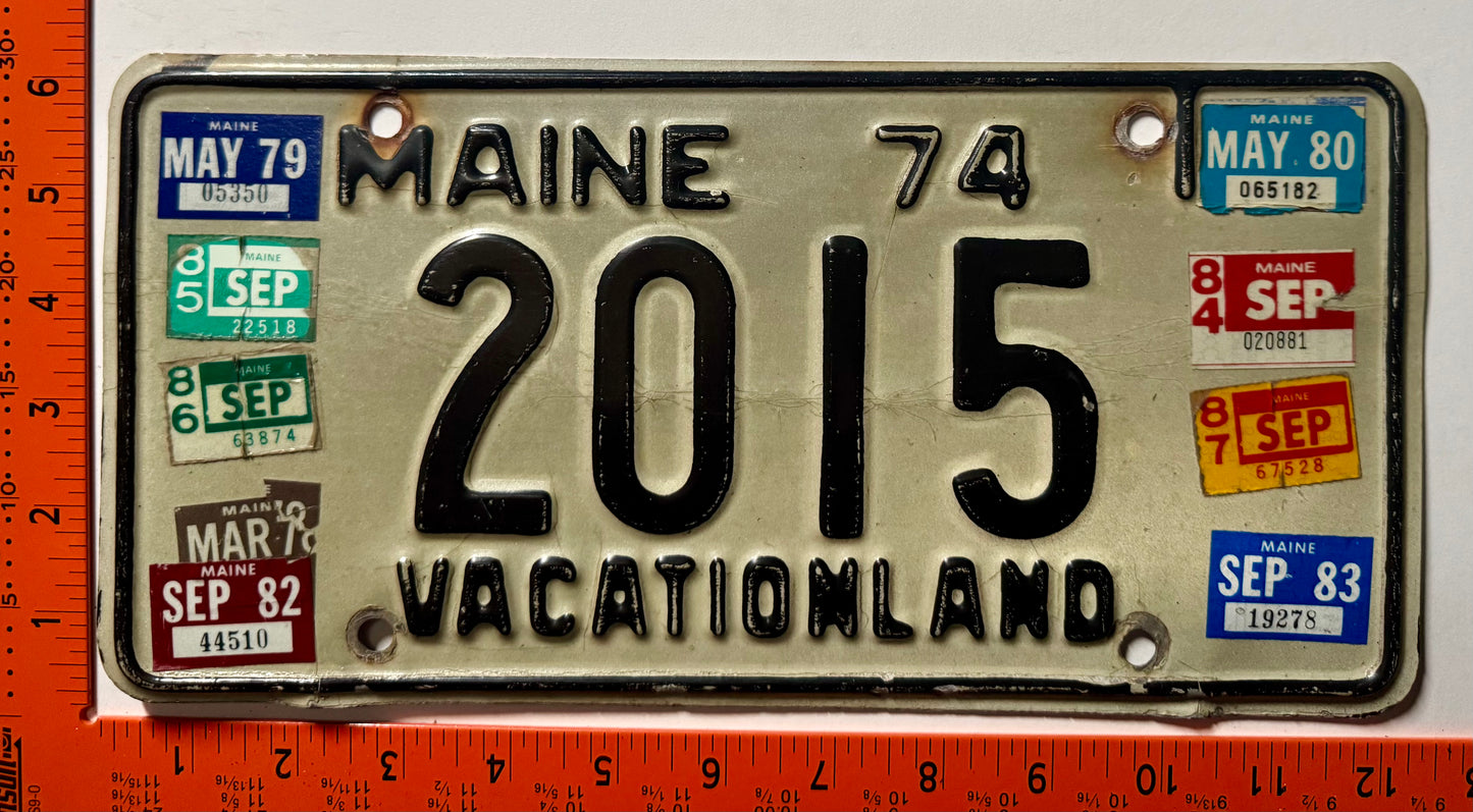 1978-1987 Maine #2015 Passenger License Plate