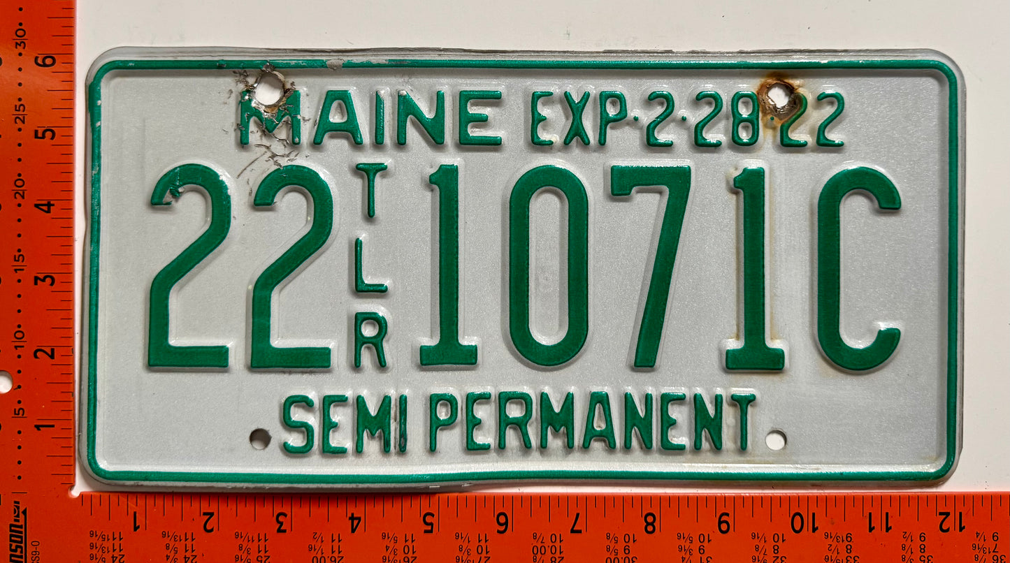 2022 Maine #22 1071C Trailer License Plate