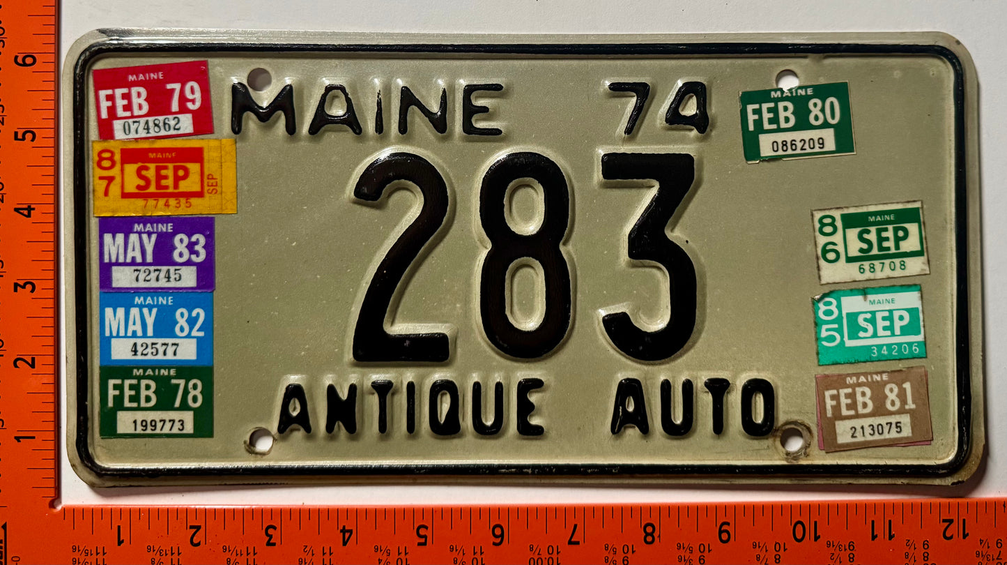 1978-1987 Maine #283 Antique Auto License Plate