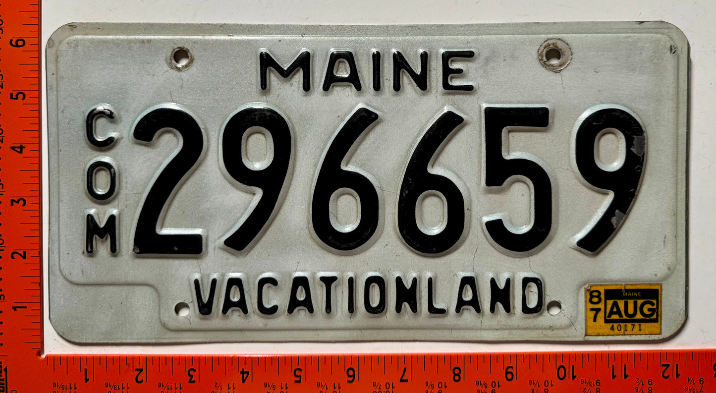 1987 Maine #296659 Commercial License Plate