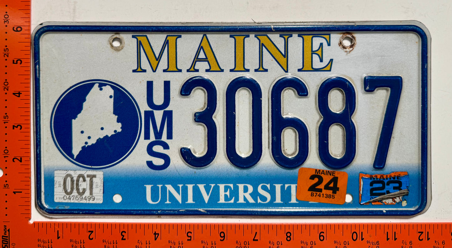 2024 Maine #U/M/S 30687 Passenger University of Maine License Plate