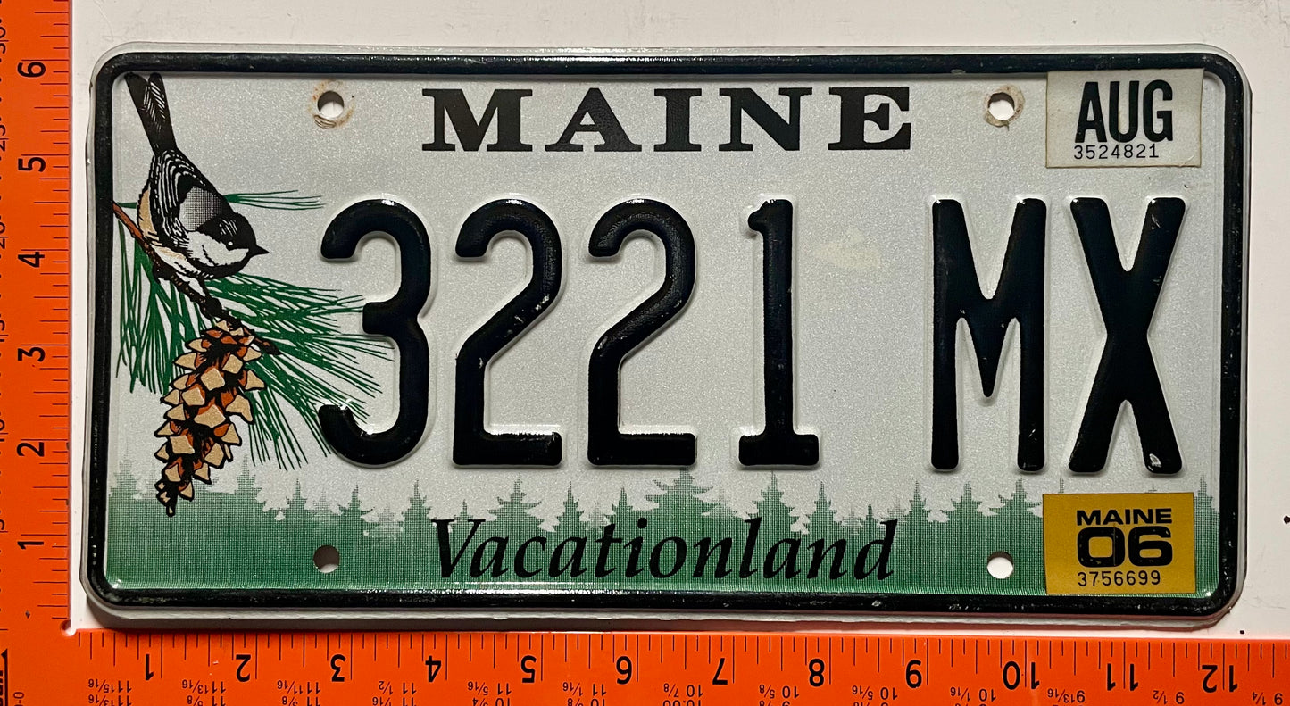 2006 Maine #3221 MX Passenger License Plate
