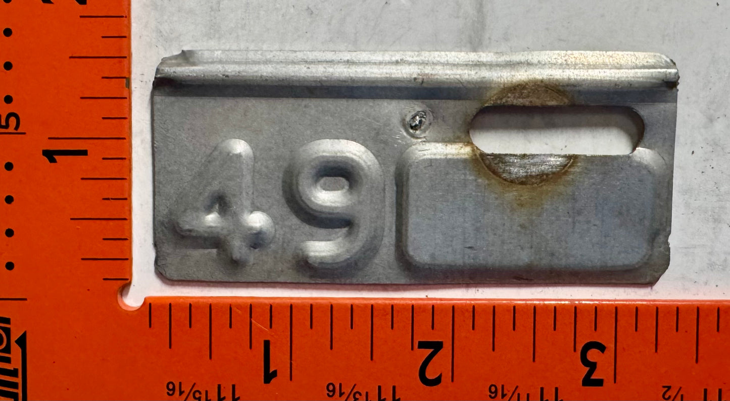 1949 Maine Passenger License Plate Date Tab
