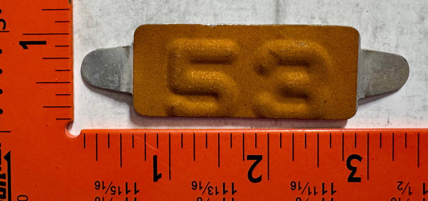 1953 Maine Passenger License Plate Date Tab