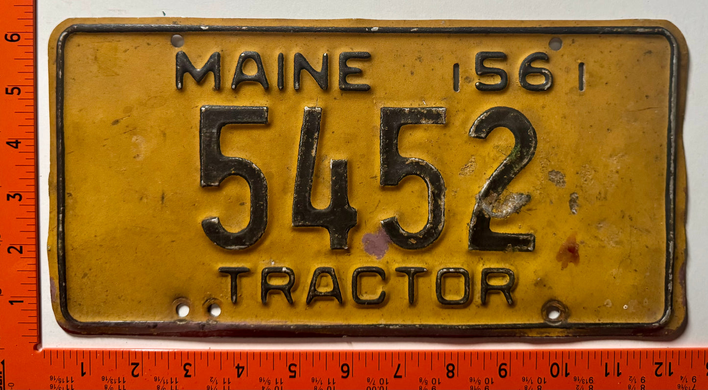 1956 Maine #5452 Tractor License Plate