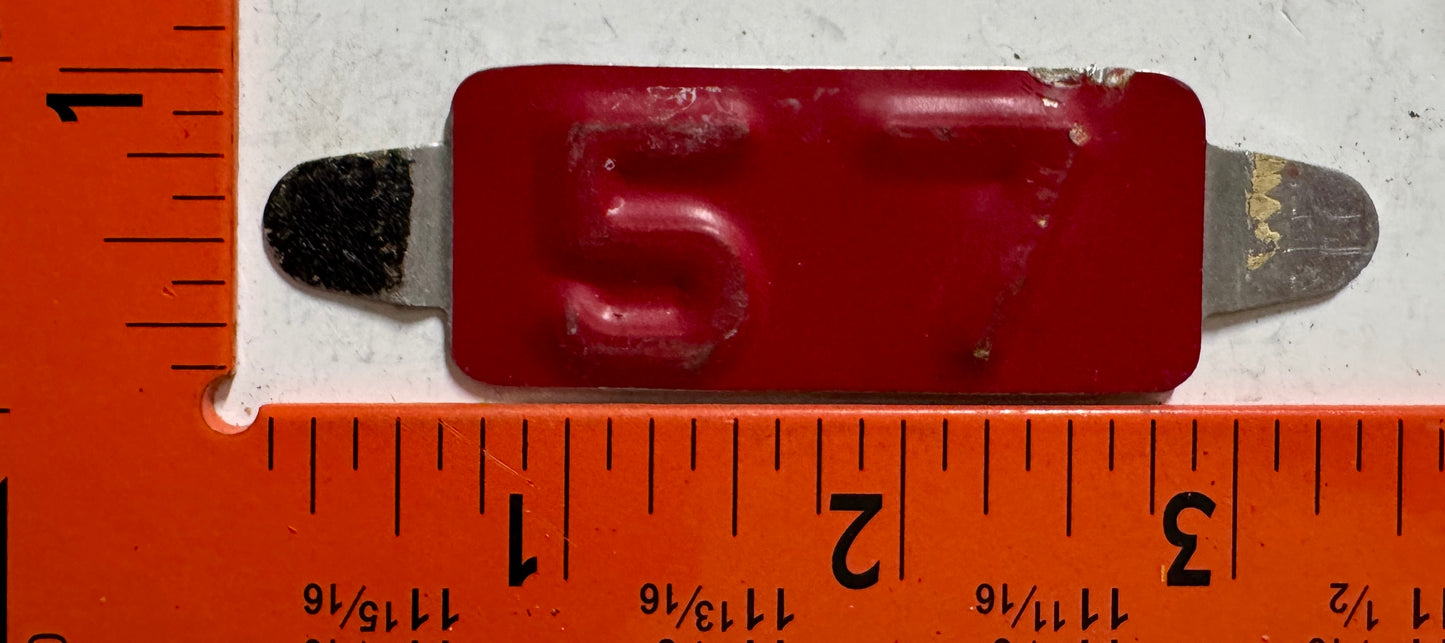 1957 Maine Passenger License Plate Date Tab