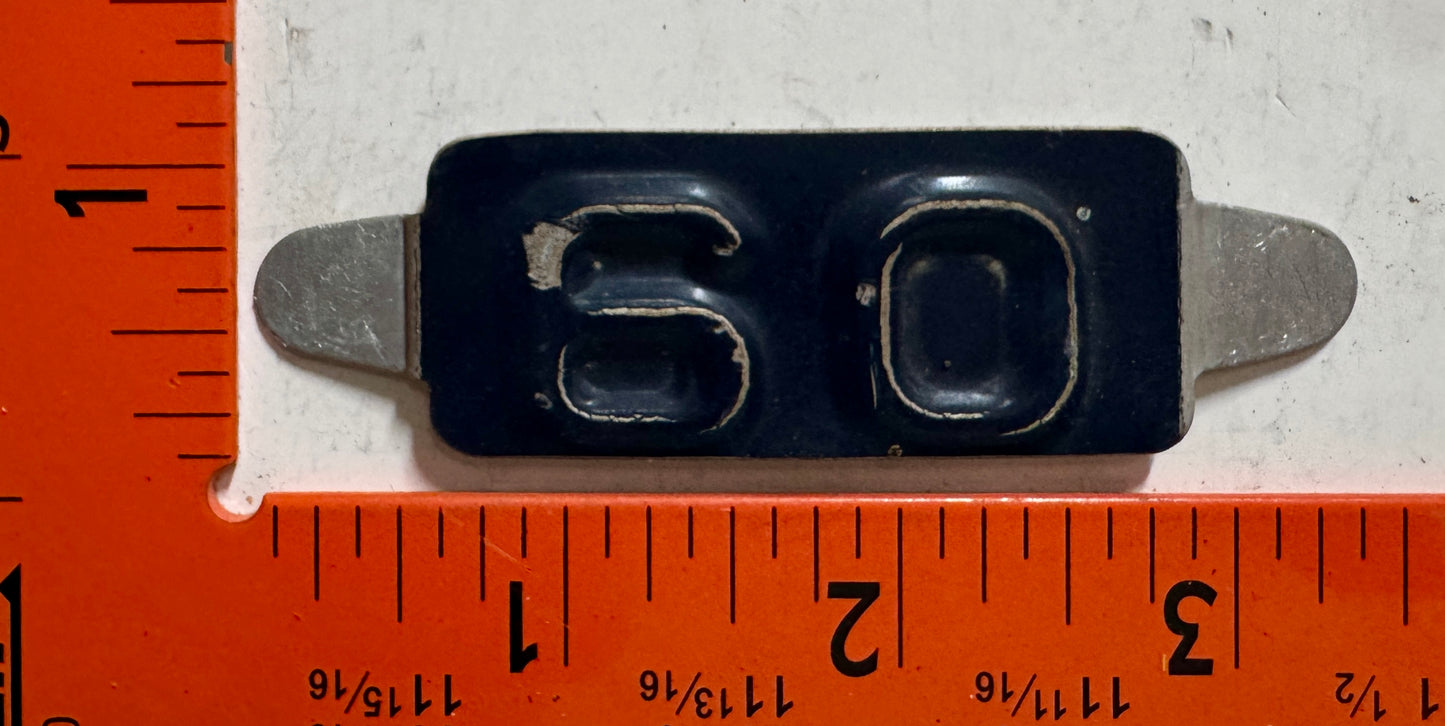 1960 Maine Passenger License Plate Date Tab