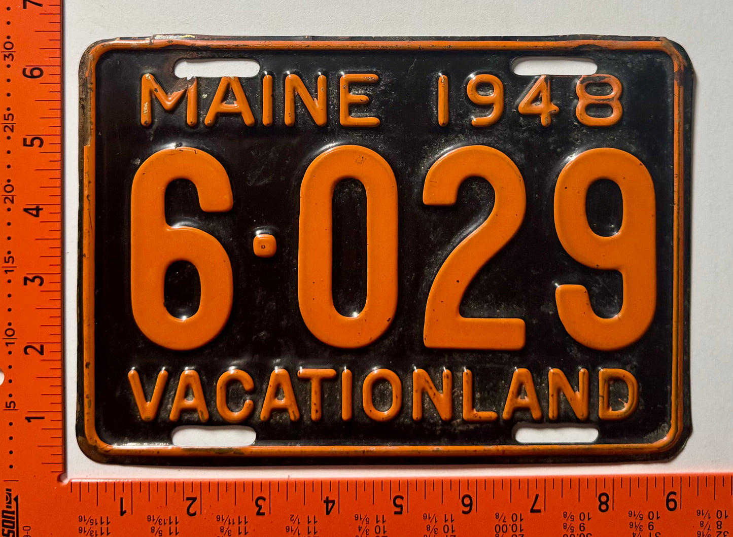 1948 Maine #6-029 Passenger License Plate (Brass)