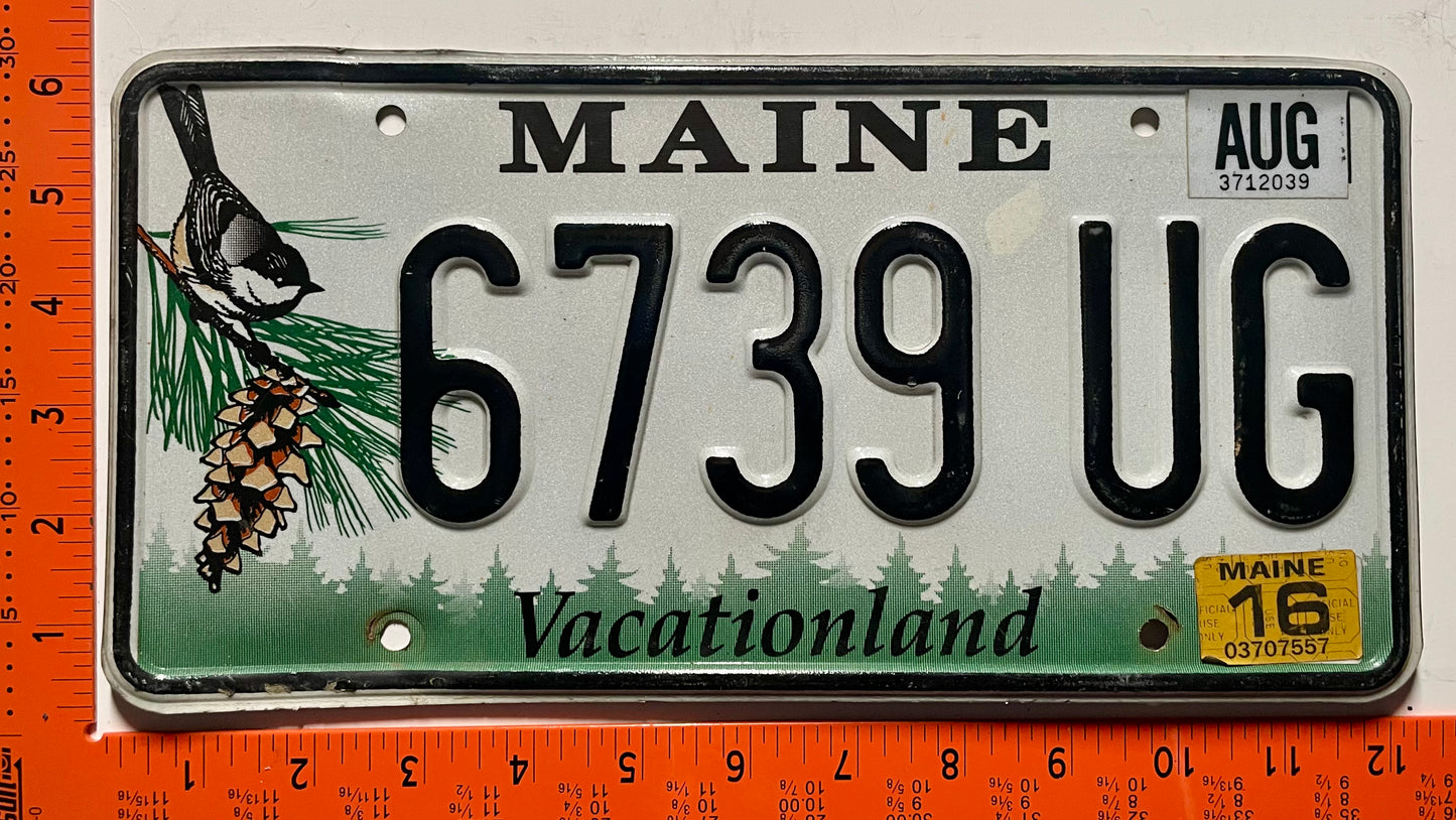 2016 Maine #6739 UG Passenger License Plate