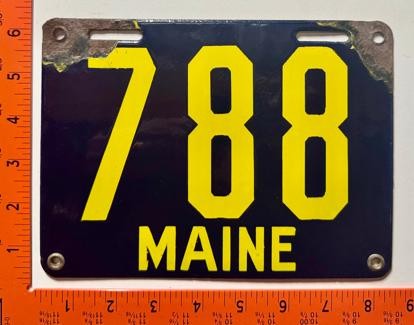 1913 Maine #788 Passenger License Plate (Porcelain)