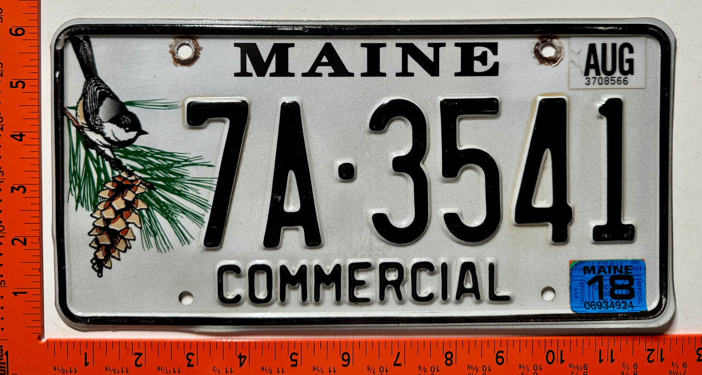 2018 Maine #7A-3541 Commercial License Plate