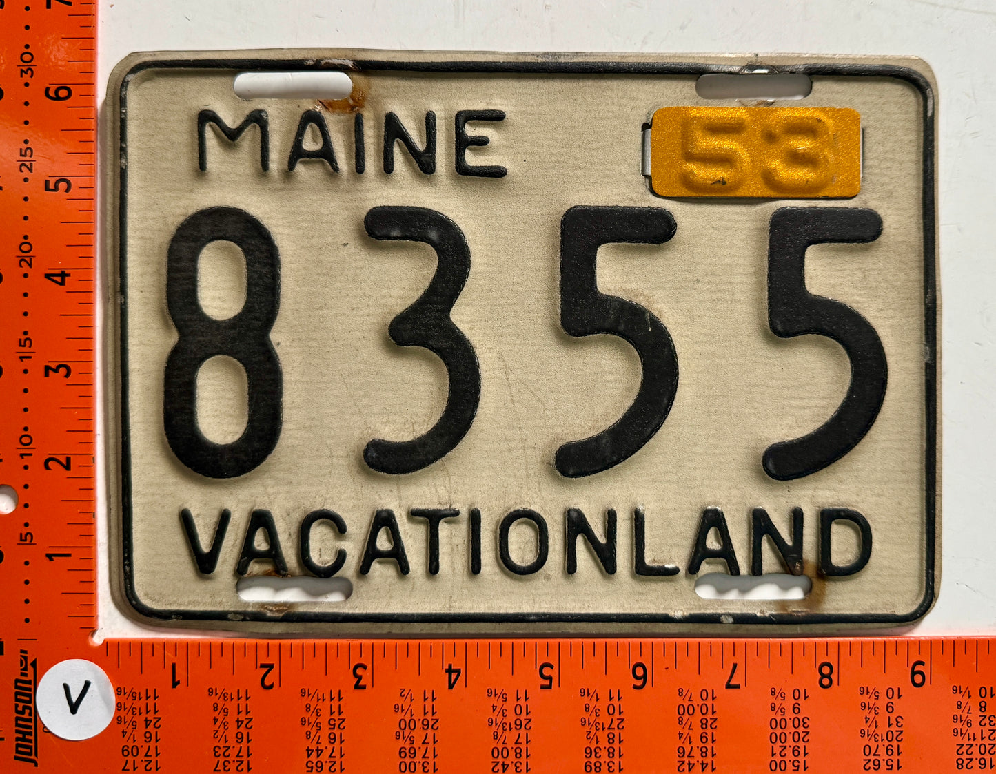1953 Maine #8355 Passenger License Plate