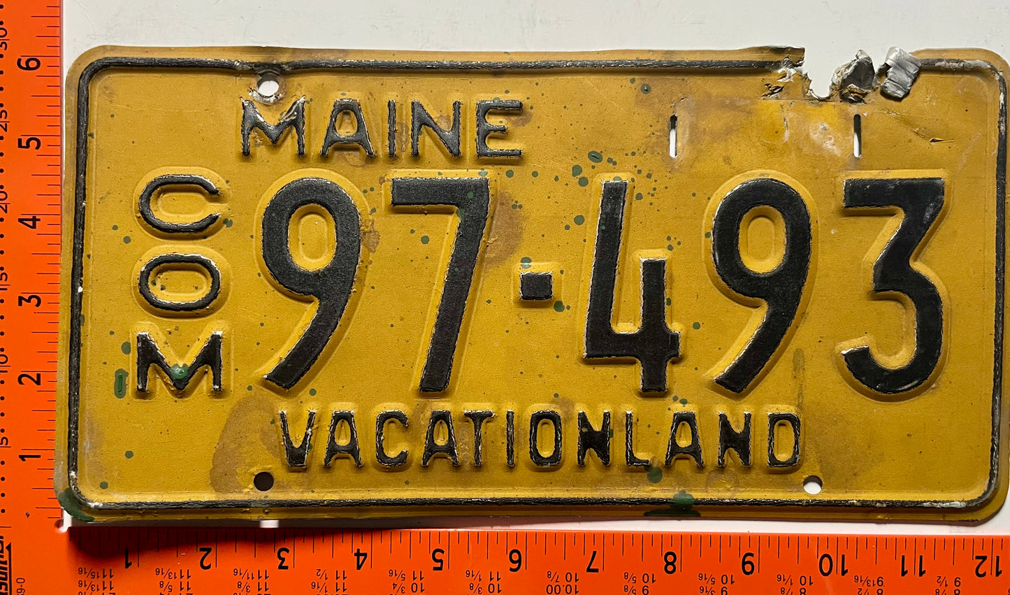 1956 base Maine #97-493 Commercial License Plate