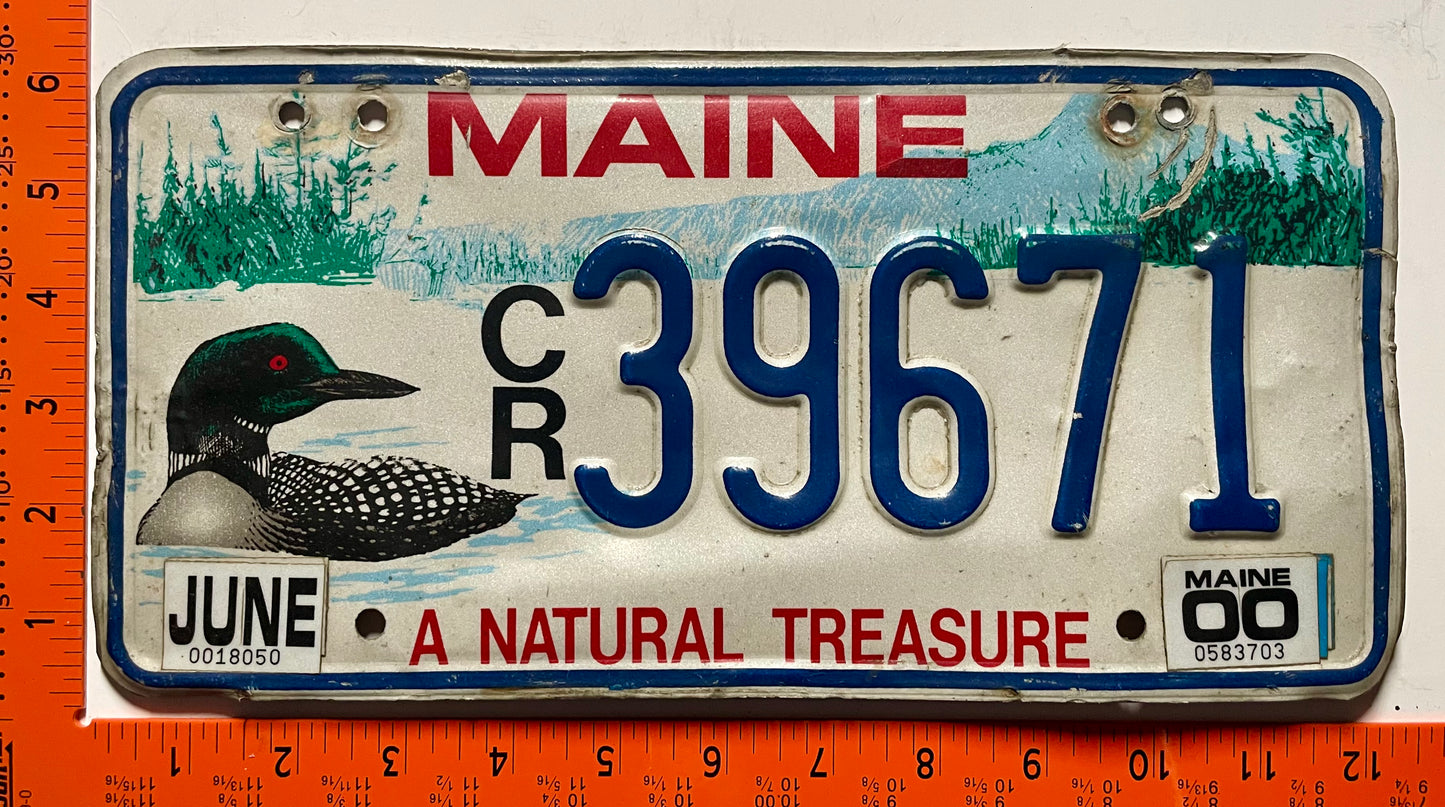 2000 Maine #C/R 39671 Natural Treasure Loon License Plate