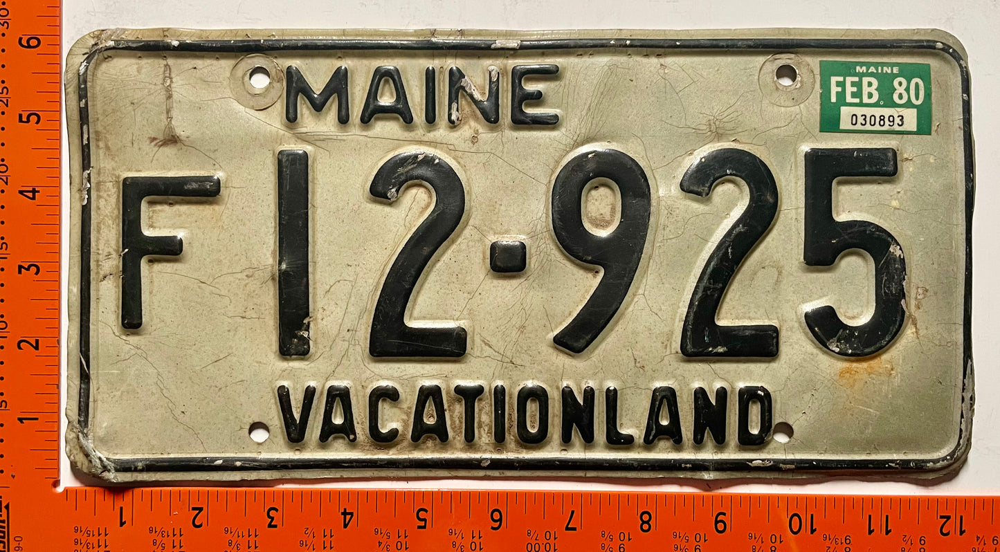 1980 Maine #F12-925 Farm License Plate