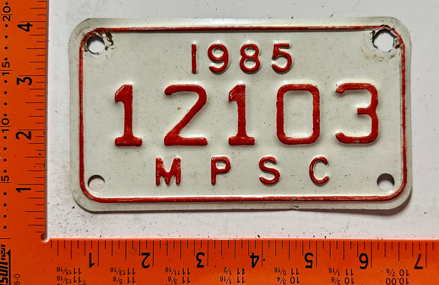 1985 Michigan #12103 MPSC Truck License Plate