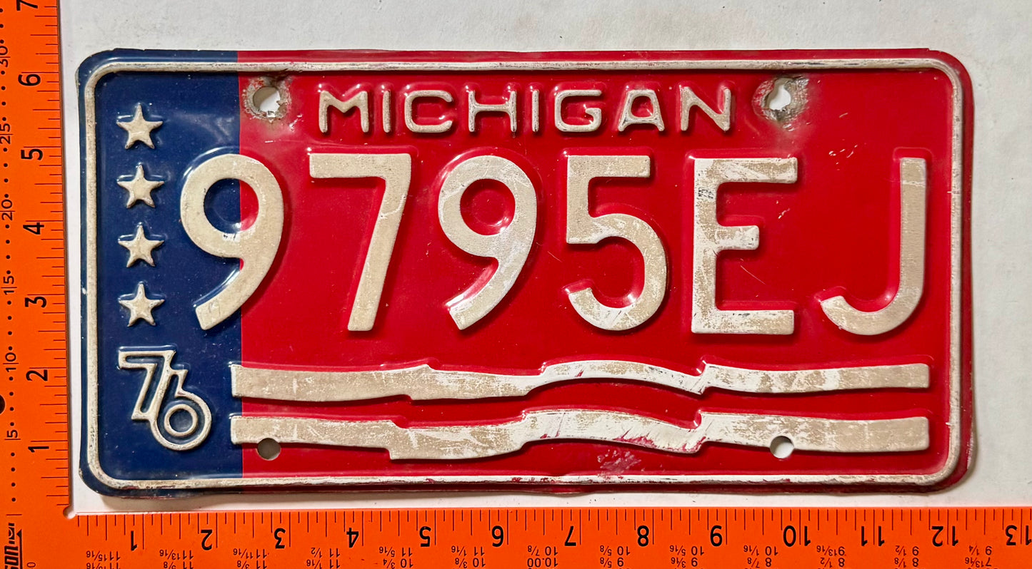 1976 Michigan #9795EJ Commercial License Plate