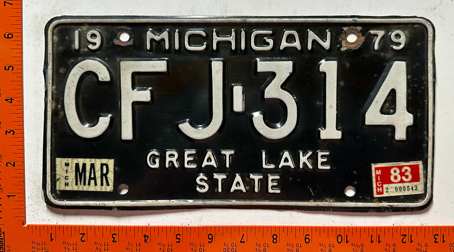 1983 Michigan #CFJ-314 Passenger License Plate