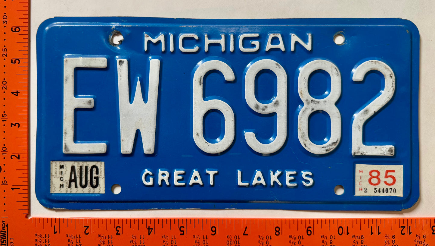 1985 Michigan #EW6982 Commercial License Plate