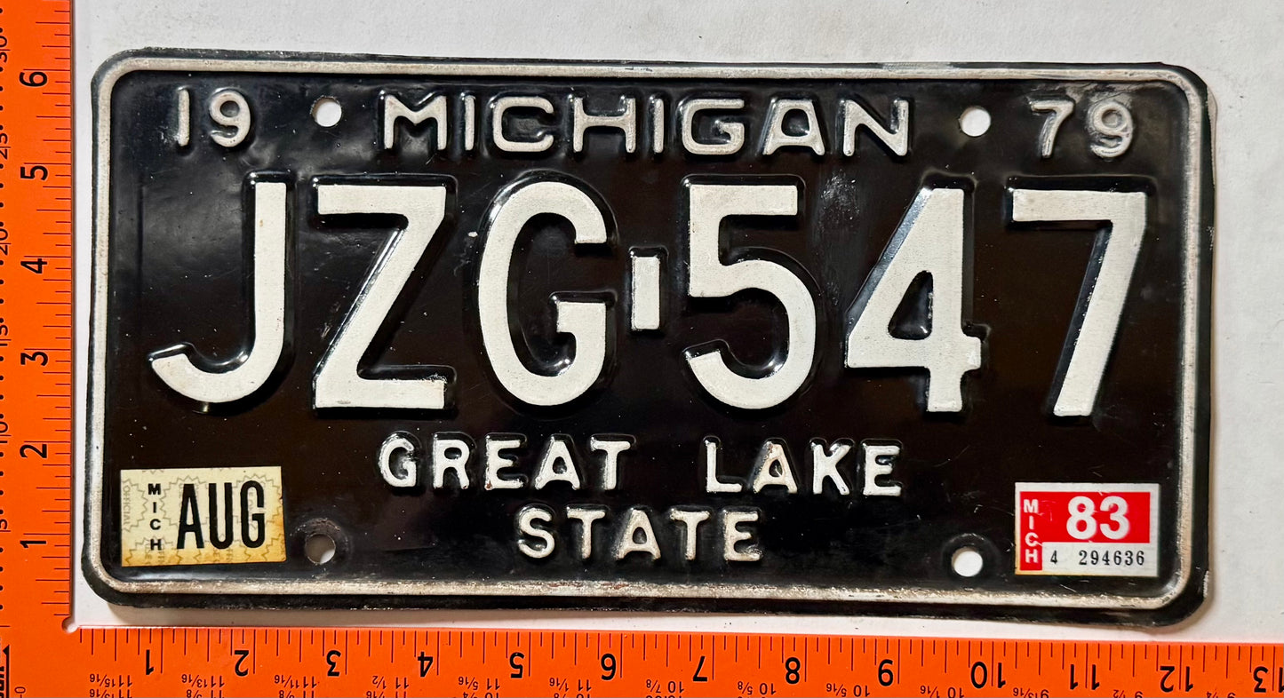 1983 Michigan #JZG-547 Passenger License Plate