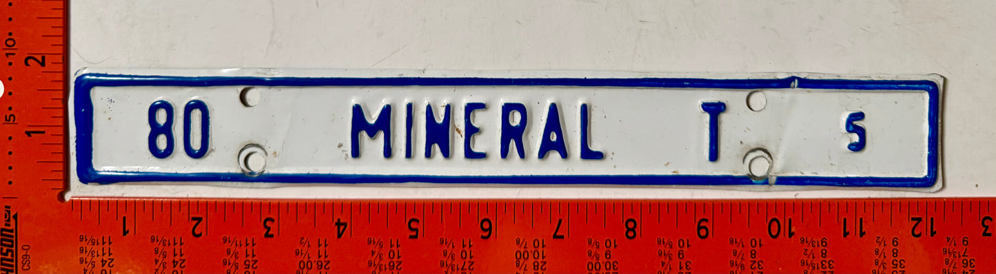 1980 Mineral, Virginia #T 5 Truck License Plate