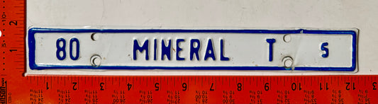 1980 Mineral, Virginia #T 5 Truck License Plate